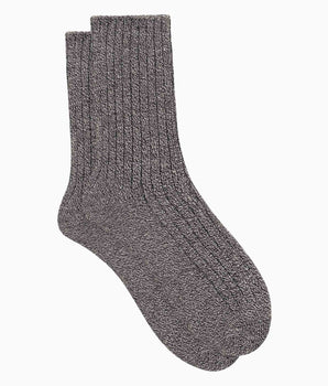 Einfarbige Damensocken aus Rippstrick in Heather Grey Dim Bamboo