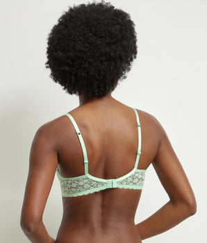 Soutien-gorge femme à armatures en dentelle florale Vert Daisy lace