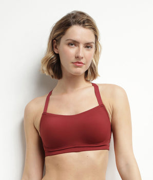 Soutien-gorge de sport en microfibre sculptante Bordeaux Dim Move