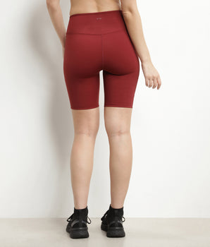 Legging ciclista deportivo de microfibra moldeadora burdeos Dim Move