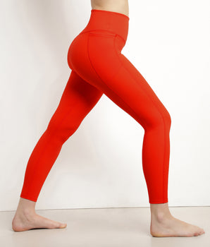 Legging de sport femme en microfibre sculptante orange Dim Move