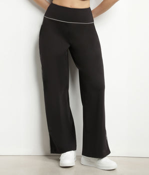 Pantalón deportivo ancho de mujer en punto elástico negro Dim Move