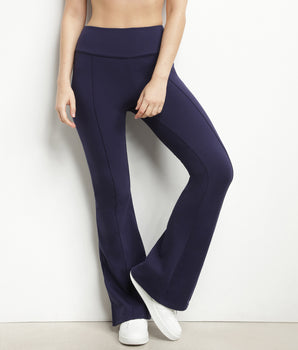 Pantalon de sport évasé pour femme en jersey stretch Bleu Dim Move