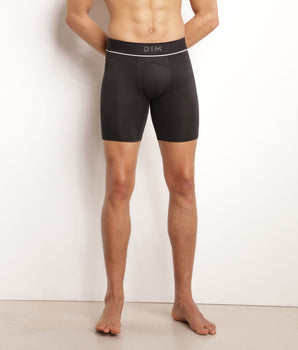 Boxer long homme en microfibre et mesh Noir Dim Move