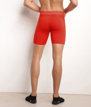 Boxer long homme en microfibre et mesh Rouge Dim Move