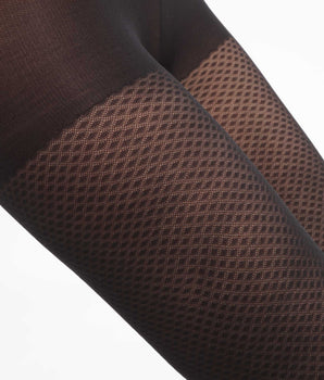 Women's sheer diamond pattern tights Black Dim Style