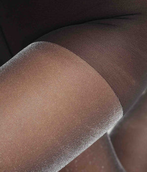 Panti semiopaco de lúrex brillante negro plata Dim Style