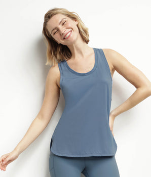 Langes Sport-Tanktop aus Viskose für Damen Blue Jean Dim Move