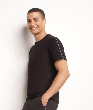 Men's thermoregulating jersey sports T-shirt Black Dim Move