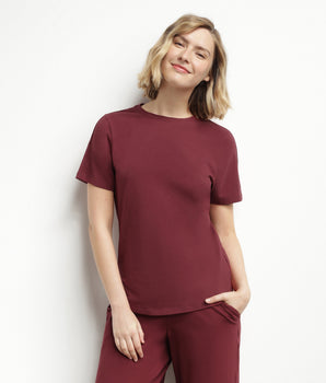 Thermoregulating women's sports T-shirt in Bordeaux jersey Dim Move