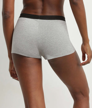 Shorty femme en jersey de coton gris à paillettes Dim Jersey Sparkle