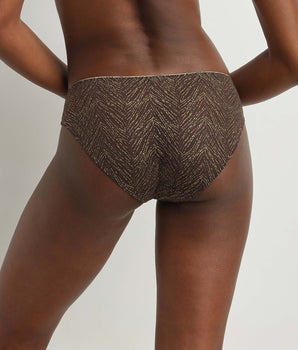 Chocolate tulle panties with gold stripes Dim Generous Limited Edition