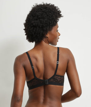 Soutien-gorge à armatures en dentelle noire à feuillage Mod de Dim