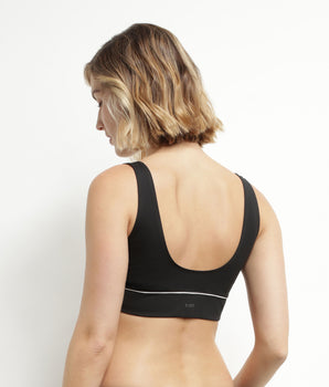 Top de bañador de mujer de microfibra negro Dim Move