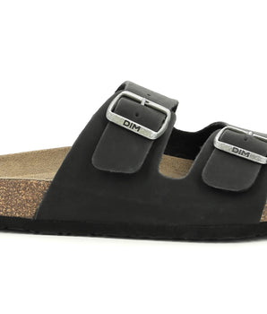 Sandalias de cuero en negro para hombre