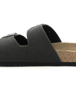 Sandalias de cuero en negro para hombre