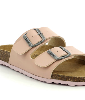 Sandalias en rosa claro de cuero para mujer