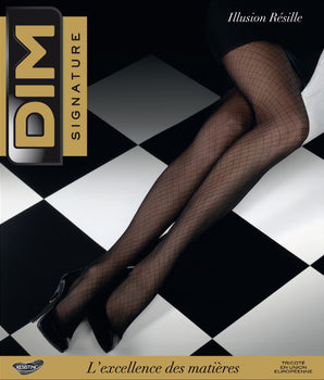 Panti negro DIM SIGNATURE Illusion rejilla 20D