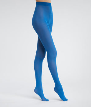 Dim Style Bright Blue Women's opaque tights with velvety effect Voile