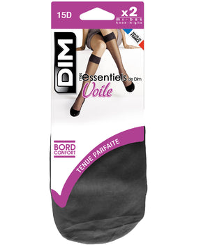 Lot de 2 mi-bas voile poivre Mes Essentiels 15D