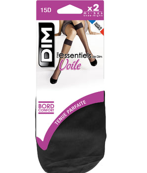 Lot de 2 mi-bas voile noirs Mes Essentiels 15D