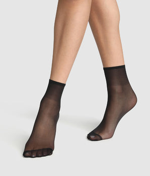 Pack of 2 Sublim 14 shimmer ankle highs in black