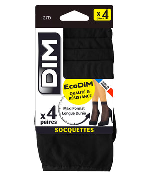 4er-Pack semi-transparente Socken 27D schwarz - EcoDIM