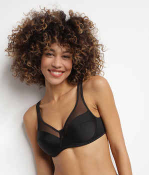 Generous Dim underwire push-up bra black