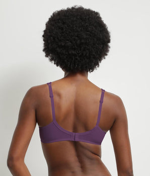 Soutien-gorge à armatures en microfibre et tulle Prune Dim Generous