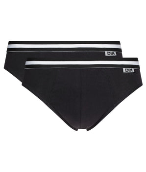 Pack of 2 black EcoDIM stretch cotton briefs