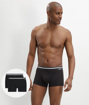 Pack of 2 Black EcoDIM Cotton Stretch Boxer Briefs