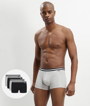 Pack of 4 Black and Grey ECODIM Cotton Boxers