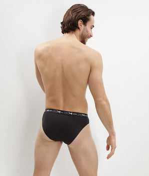 Lot de 2 slips Noir pour Homme Coton Stretch