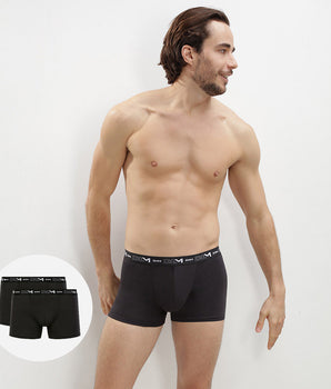 Pack de 2 bóxers negros de algodón elástico para hombre