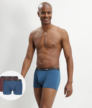 2er-Pack Boxershorts aus Stretch-Baumwolle weinrot/jeansblau