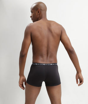 Pack of 3 pairs of black stretch cotton trunks for men