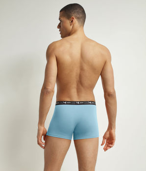 Pack de 3 bóxers de hombre en azul, gris y rojo Dim Coton Stretch