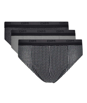 Juego de 3 calzoncillos tipo slip en algodón con estampado de cubos Gris Dim Coton Print