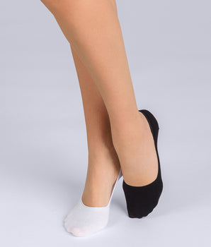 Pack de 2 pankies de algodón negro y blanco para mujer Basic Coton