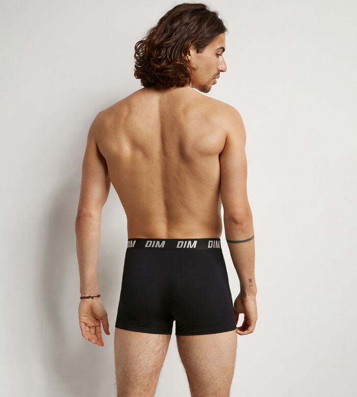 Pack of 2 men's Black Dim Originals stretch cotton boxer shorts with retro  waistband