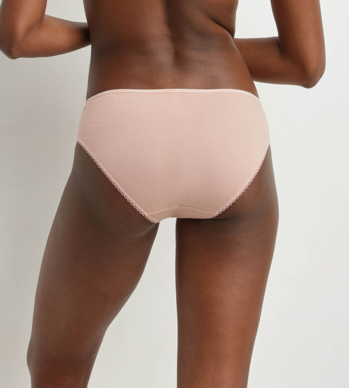 Clay Pink organic cotton and feather duster midi briefs Dim Generous, , DIM