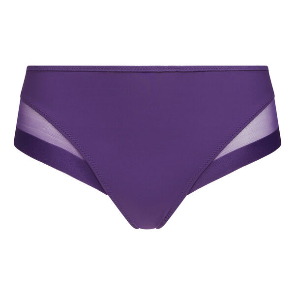 Women's knickers in microfibre and tulle Violet Aubergine Generous Dim