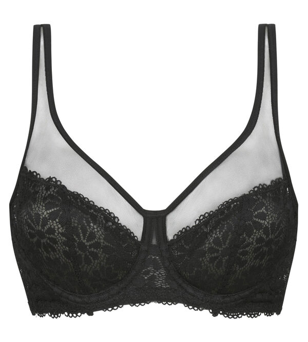 Buy Black Recycled Lace Full Cup Comfort Bra - 40G, Bras