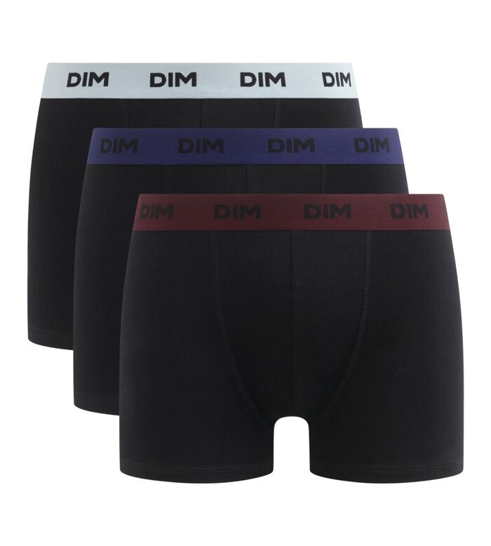 DIM Men's Ecodim Stretch Cotton Quality and Comfort x6 Boxer, Black/Granite  Grey/Camellia Red, S : : Fashion