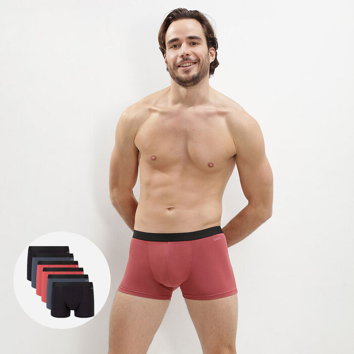 Pack of 3 men's Black Fawn Brown Cotton Stretch boxers with