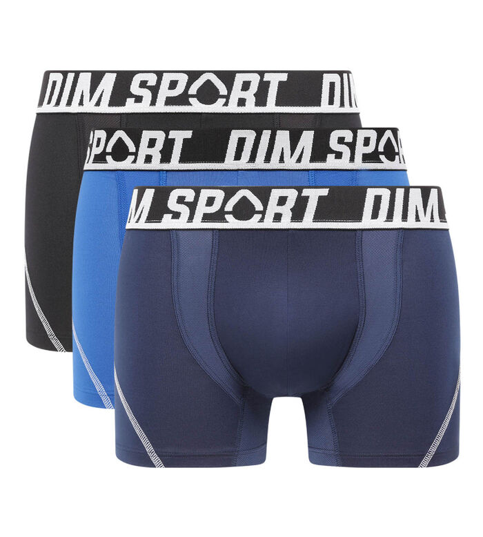 Dim Sport Blue Pack of 3 men's briefs with active temperature regulation