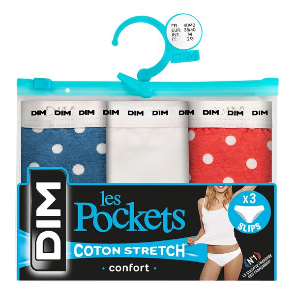 3 pack briefs with polka dots retro print Les Pockets Coton
