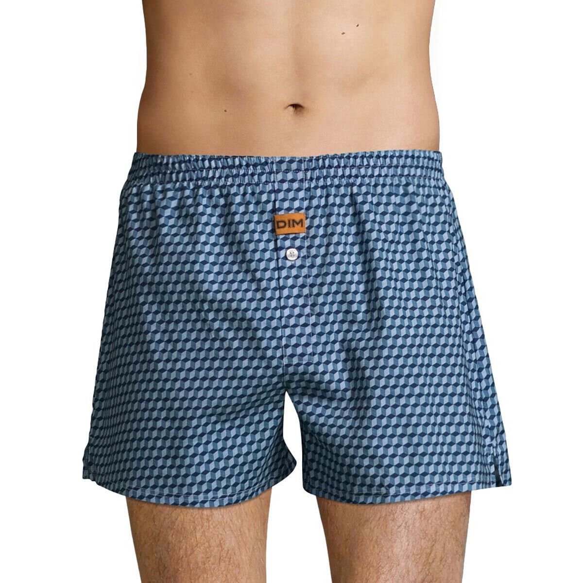 Dim 100 cotton loose fit trunks in Cube Print