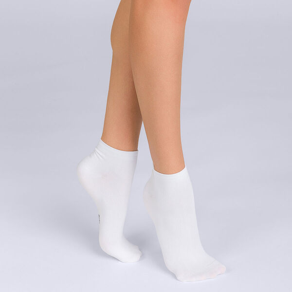 3-PACK Calcetines cortos de mujer color blanco