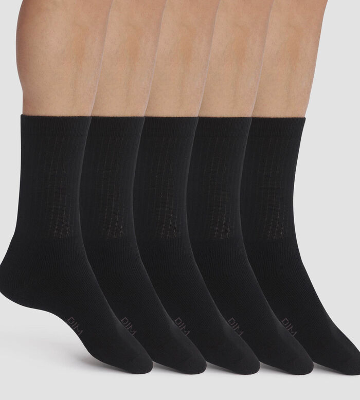 Pack de 5 pares de calcetines de hombre de algodón negro EcoDim Sport, , DIM